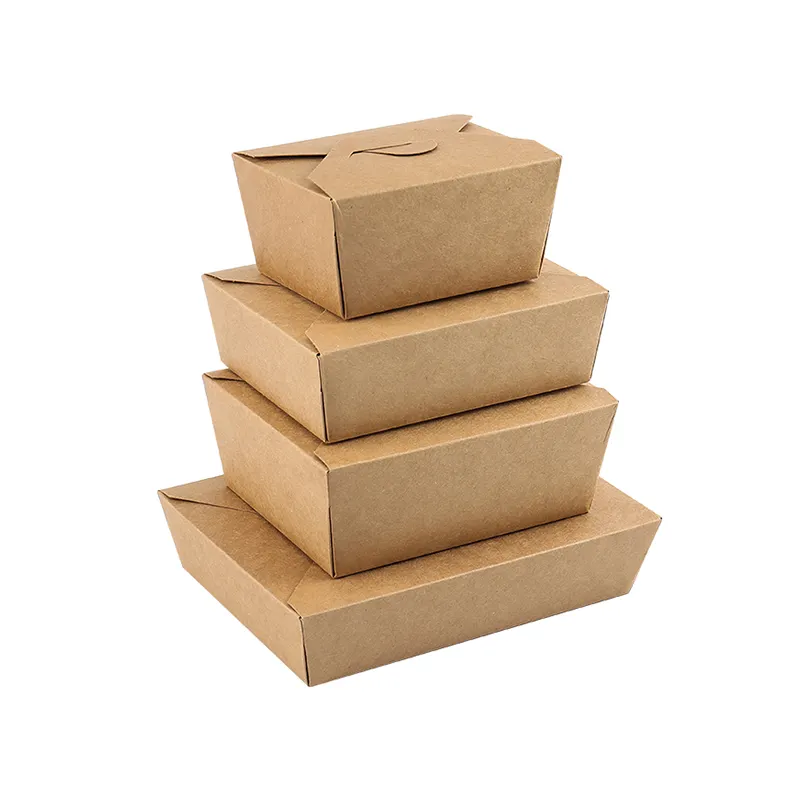 SenAng05 High Quality Takeout Paper Food Packaging Kraft Container Fast Wholesale Disposable Takeaway Box
