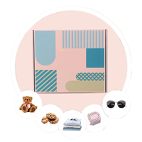 Boîte d'expédition en carton ondulé personnalisée avec impression de motif d'avion postal, avec lamination mate et paillettes pour l'expédition et l'envoi postal