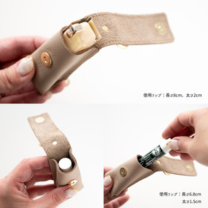 Cross-border lipstick leather <b>box</b>, PU lipstick leather case, multi-color gift lipstick bag keychain with <b>mirror</b> - Product Image 5