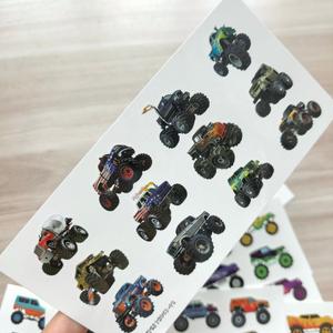 2026 Nuevas Pegatinas de Tatuajes Temporales Impermeables Ecológicas de Camionetas Monstruo y Carreras de Coches, 8 Hojas para Uso en Fiestas, Arte Corporal - Product Image 4