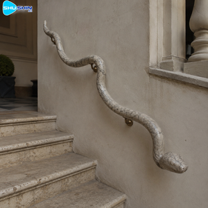 Escultura de Animal Tallada a Mano en Mármol, Forma de Serpiente, Decoración de Pared, Obra de Arte en Piedra Personalizada, Suministro Directo de Fábrica - Product Image 3