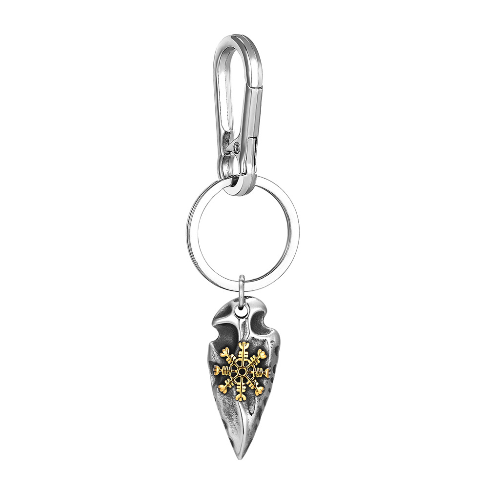 Porte-clés pendentif en métal bicolore