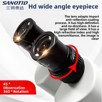 SANQTID TD-745 0.7-4.5X Trinocular Zoom Microscope Head Eyepiece WF10X/20mm 45 Inclined Viewing Head 1080p Video Microscope