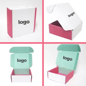 Paquete de logotipo personalizado Natural, caja de cartón de embalaje de envío plegable, respetuoso con el medio ambiente