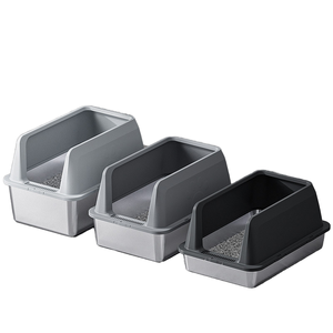 Litière <span class=keywords><strong>pour</strong></span> chat de luxe, grande capacité, <span class=keywords><strong>porte</strong></span> avant fermée, mise à niveau, voyage, portable, légère, plastique, acier inoxydable, capacité de 20 L - Product Image 5