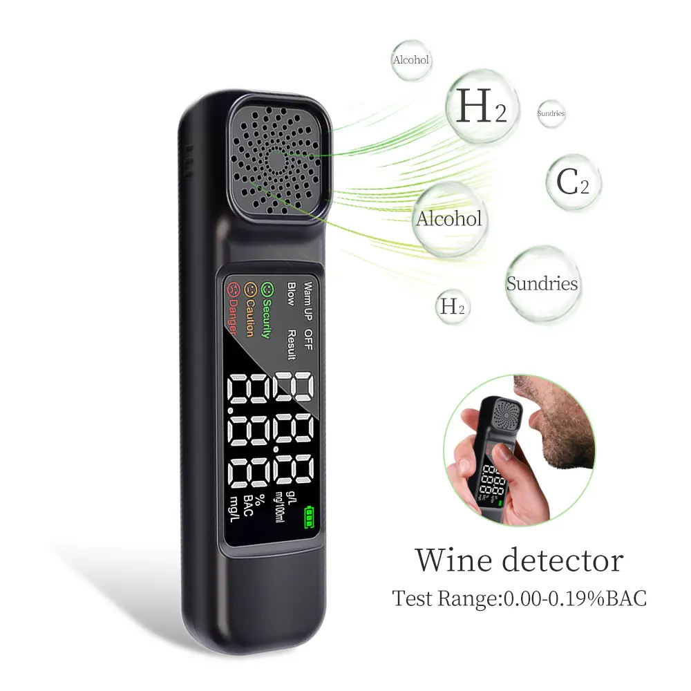 Digitale Alcohol Detector Hoge Capaciteit Draagbare Adem Alcohol Tester Alcoholtester Blaastest