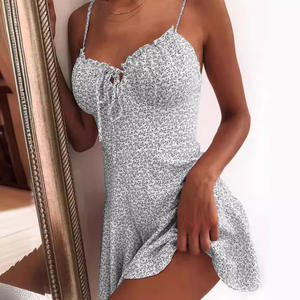 Mini vestido acampanado con estampado Floral, camisola Sexy sin espalda para mujer, ropa de playa informal Bohemia sólida para citas de otoño - Product Image 4