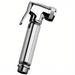 Manija de ducha de latón cromado con botón de cierre, 19.1 cm de ancho, 7.4 cm de altura, para uso en baño - Product Image 3