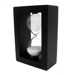 Cửa Hàng Đồ Chơi Khung Gỗ 30 Phút Đồng Hồ Cát Đồng Hồ Cát Hẹn Giờ Khung Đen Nhà Máy Cát Trắng - Product Image 2