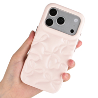 Étui de téléphone en cuir PU souple antichoc de haute qualité avec motif de nœud en relief 3D, logo personnalisable pour les femmes, compatible avec les modèles 17, 16, 15, 14