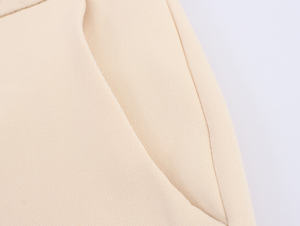 Setelan Blazer Wanita <span class=keywords><strong>2</strong></span> Potong SHENZHU Kerah Berlekuk Kancing Depan Lengan Panjang Celana Panjang Resleting Kasual Modis - Product Image 6