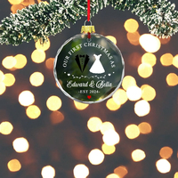 Custom Crystal Glass Ornament with UV Printed Personalized Message Colorful Wedding Anniversary & Christmas Decoration Couples