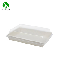 PE Laminated Coated Wasserdichtes Kraft Food Boat Papier fach mit PET-Deckel