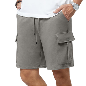Nuevos Pantalones Cortos Casuales de Algodón de Alta Calidad para Hombre 2026 al por Mayor con Cierre Elástico de Cintura Media y Diseño Liso Teñido - Product Image 2
