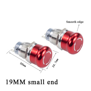 16MM/19MM/22MM Waterproof <strong>Emergency</strong> Stop <strong>Button</strong> Switch Stainless Steel Momentary/Self-Locking Red <strong>Push</strong> <strong>Button</strong> Switch - Product Image 2
