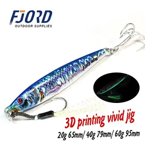 Fjord kim loại nóng jigging lure câu cá thu hút 20g 40g 60g UV in Jig câu cá thu hút