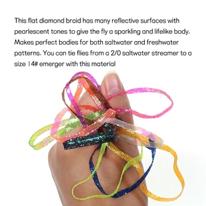 Trenza Plana Fluorescente UV de 3/4 mm, 2 Yardas/Bolsa, para Emergers, Ninfas, Camarones, Scud, Streamer, Lucio, Material para Atar Moscas de Agua Salada - Product Image 5