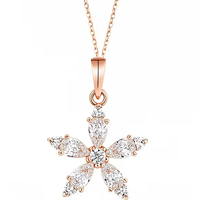 Collar de Plata de Ley 925 con nombre personalizado, diseño de circón en forma de pera de copo de nieve Simple, collar con colgante de joyería exquisita para mujer