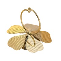 Europe et les États-Unis plaqué à chaud 18K or véritable titane acier fleur anneau ouverture réglable femmes bijoux accessoires