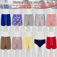 Shorts de bain à taille élastique avec cordon de serrage, fabricants de maillots de bain personnalisés, imprimé océan bleu marine, séchage rapide, extensibles, pour hommes