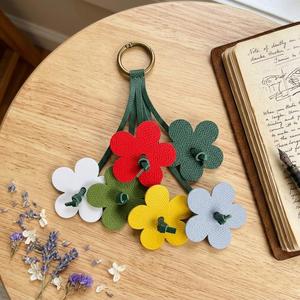 Flower Pu Leather Purse <b>Charm</b> Cute Colorful <b>Bag</b> Ornament Keychain Pendant Decoration Gift - Product Image 1
