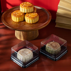 Boîte à pâtisserie en plastique PET recyclé avec couvercle en forme de dôme, mini boîte carrée pour sushis, sucre, aliments pour bébés, emballage écologique - Product Image 3