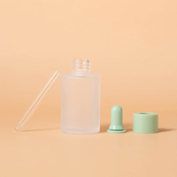 Vente en gros de 30ml flacon de sérum compte-gouttes en verre dépoli couleur personnalisée pour huile essentielle et soins de la peau