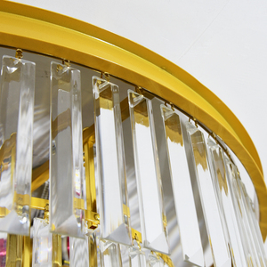 Lustre <span class=keywords><strong>LED</strong></span> en cristal Capiz à 3 niveaux de 50 cm de large, avec <span class=keywords><strong>6</strong></span> douilles E14, 110V, profil bas, doré, en stock aux États-Unis - Product Image 5
