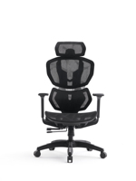 Chaise de jeu ergonomique Deepblack pivotante avec accoudoirs réglables en hauteur et support lombaire pour la maison/le bureau