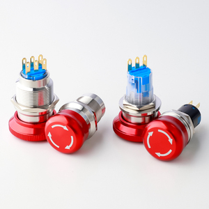 Ac220v 5A Brass thép không gỉ pushbutton chuyển khẩn cấp nút dừng 16mm 19mm 22mm IP65 1NO 2NO bảo vệ an toàn - Product Image 5