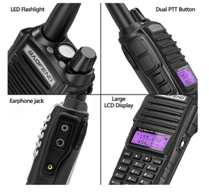 วิทยุสื่อสารสองทาง Baofeng BF UV 82 UV82 5W UHF VHF UV วิทยุ FM พร้อม CE FCC PTT IPX5วิทยุสมัครเล่นระยะไกล - Product Image 3