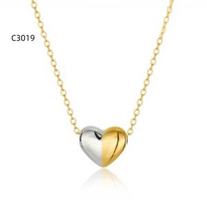 Collar con Colgante de Corazón Amy Amy, Cadena de Aleación Chapada en Oro, Joyería Romántica para Mujer, Regalo para Uso Diario - Product Image 1