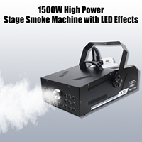 Machine à fumée et brouillard DMX512 RGB 1500W avec lumière LED et télécommande, réservoir de liquide 3L pour fêtes, mariages et événements scéniques - Offre Spéciale