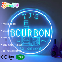 Neonawall - Lumière néon personnalisée Bourbon, enseigne LED gravée sur mesure pour la décoration murale de bar, pub, restaurant, cadeau