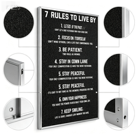 Letrero Metálico de Aluminio Inspirador para Colgar en la Pared, Decoración de Ramadán para Dormitorio de Adolescentes y Oficina, 7 Reglas Motivacionales para la Vida, 8x12