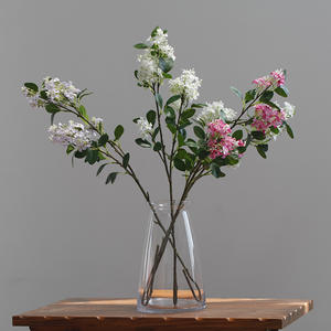 IJ050 - Flores Artificiales de Seda al por Mayor, Murraya Paniculata, Lila, Decoración para el Hogar y Bodas, Color Morado y Blanco - Product Image 3