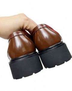 Plus Size New Casual Fashionable Thick Sole Set Foot Loafers Trendy British Style Business Leather <b>Shoes</b> Valentinoing - Product Image 5