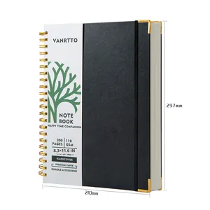 A4 Aesthetic Thick <b>Spiral</b>-<b>Bound</b> <b>Notebook</b> Student Workbook Stationery Paper Cover for Cross-Border Learning Aesthetic Style A4 - Product Image 1