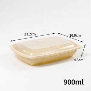 Recipientes Rectangulares para Alimentos de 900 ml, Caja Larga Desechable, Cajas Bento para Llevar con Tapas de Plástico PP, Aptas para Horno/Microondas, Grado Alimenticio para el Hogar - Product Image 6