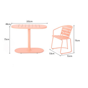 YASN Courtyard Patio Table Chair Garden <strong>Bistro</strong> <strong>Set</strong> Aluminum Metal 3 Piece Outdoor <strong>Bistro</strong> <strong>Set</strong> - Product Image 3