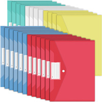 Carpeta de Archivos Transparente de Polipropileno con Ranura para Tarjetas de Visita, Bolsa de Almacenamiento para Documentos de Oficina y Exámenes, Marca Shlan, Tamaño A4, Gruesa y Colorida