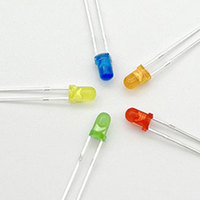 Diode redresseuse LED ronde personnalisée HLX certifiée ISO9001:2008, super lumineuse 0,06W, 3mm, rouge, bleu, vert, jaune, 5V, à montage traversant