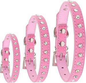 Collar de perro pequeño Bling cachorro diamante diamantes de imitación cristal lindo pequeño gatito <span class=keywords><strong>collares</strong></span> <span class=keywords><strong>para</strong></span> niña ajustable niños mujer - Product Image 5