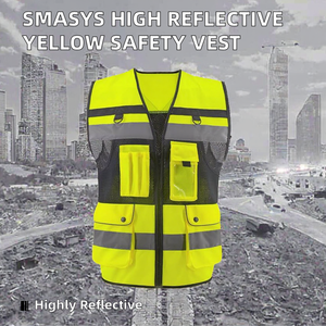 Low MOQ In Stock High <b>Reflective</b> <b>Tape</b> Safety Vest Customized Breathable Safety Vest Lightweight - Product Image 2