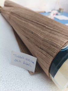 Tissu de brocart Ghicha en soie Tussah, tissu en soie naturelle tricotée, soie sauvage pure, textile écologique, tissu durable, vente en gros - Product Image 3