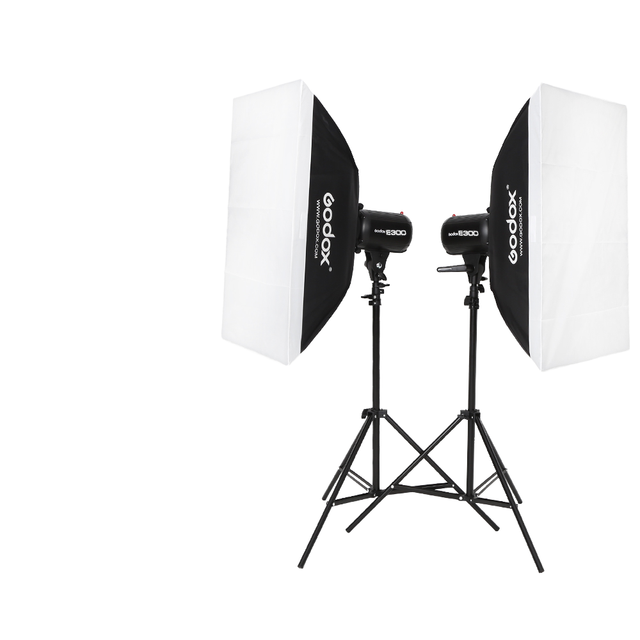 Godox Professional 600Ws Studio Flash Light Kit Wireless TTL Strobe Portable Design for Photo Shooting Includes Light Stands