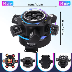 Luces Móviles de Cabeza LED de 120w para DJ, Luces de Escenario RGBW 4 en 1, Haz de Luz de 6 Brazos, Efecto Ojo de Abeja, Iluminación para Discotecas, Fiestas, Estroboscópica, Blanco RG, Ámbar, Control Remoto - Product Image 3