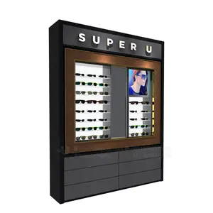 Eyeglass Display Cabinet China Factory Outlet Retail Optical Shop Display Eyeglasses Cabinet Modern Illuminated Sunglasses Display Cabinet