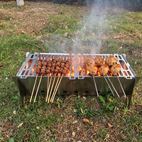 Barbecue pliable au charbon de bois pour l'extérieur, station de rôtissage légère pour le camping en pleine nature