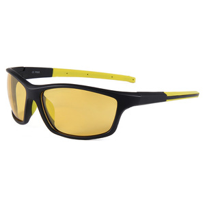 Lunettes de soleil de sport P505, monture noire, verres jaunes polarisés UV400, protection solaire pour la pêche et le cyclisme en extérieur - Product Image 1